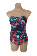 Capriosca One Piece - Bandeau with Adjustable Straps & Soft Cups plus Tummy Control - Click for description.